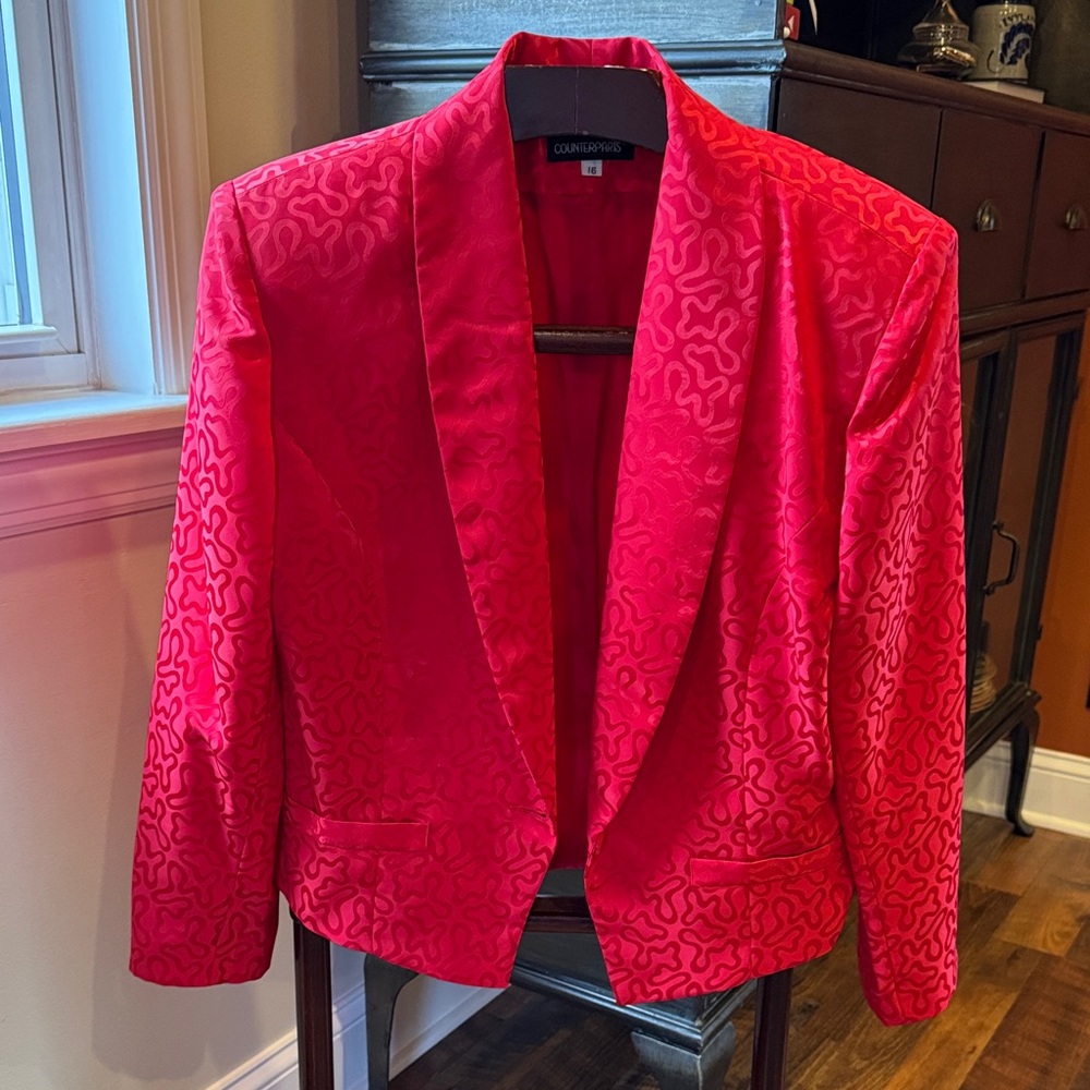 Counterparts Vibrant Red Women's Cropped Blazer